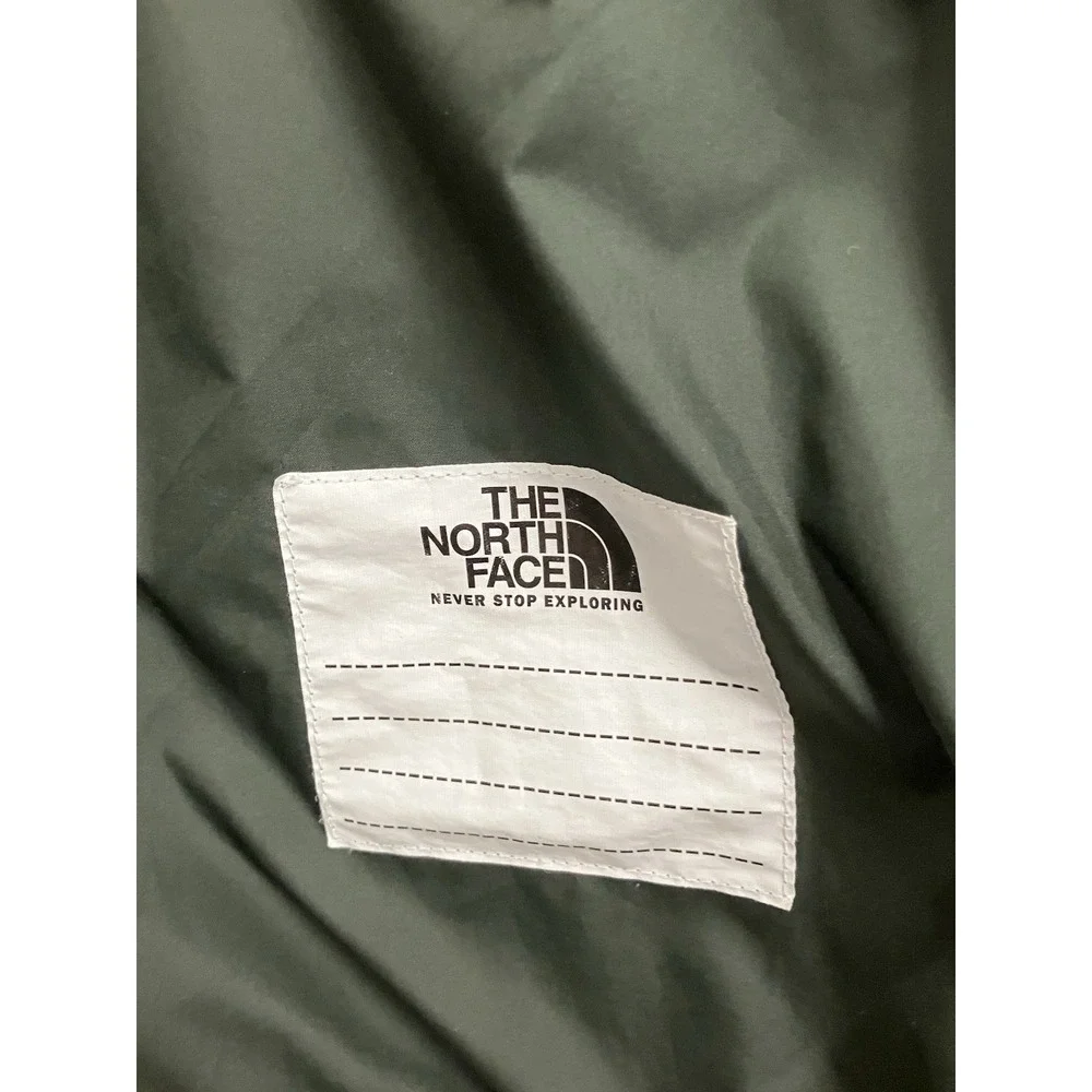 North Face 600 Down Jacket Girls Sz 12 Green Hooded Puffer Corduroy Sherpa Lined